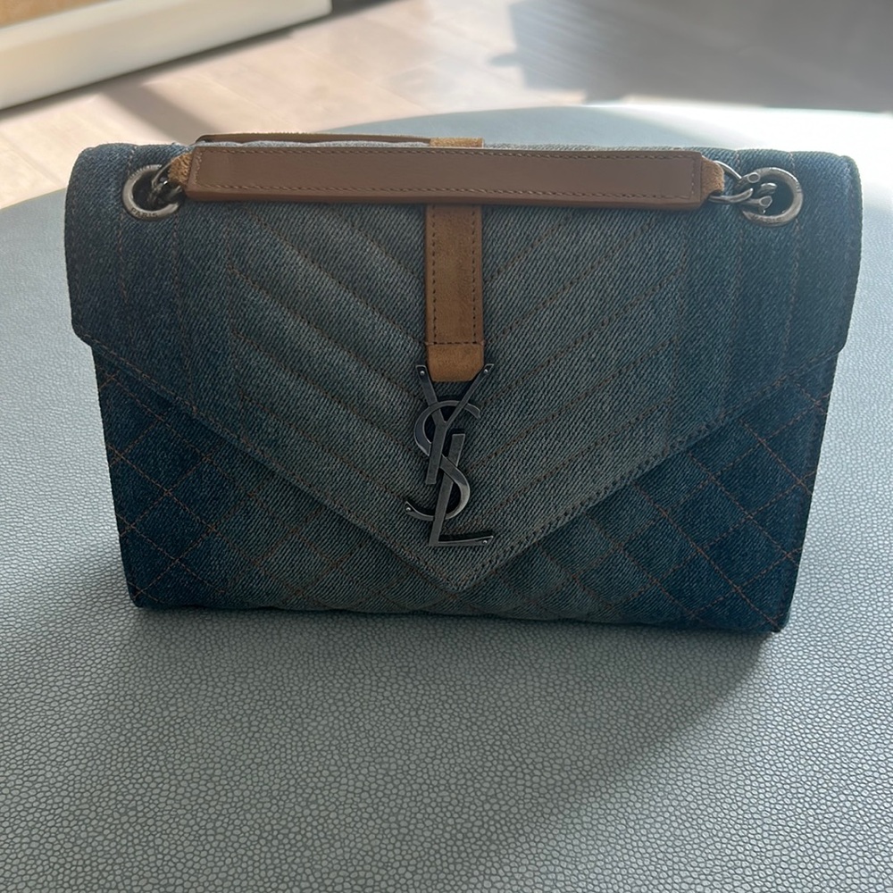 YSL denim & suede handbag